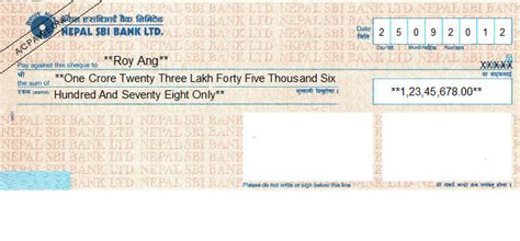 cheque issued meaning in nepali with example