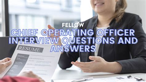 chief operating officer interview questions and answers