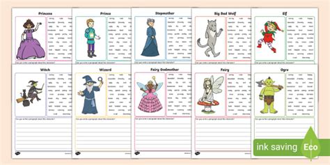 children's character description examples