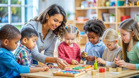 children learning with teacher