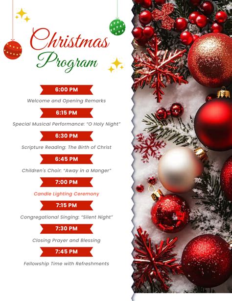 christmas program agenda sample
