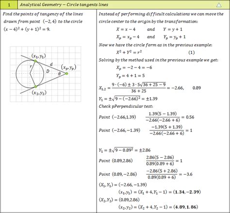 circle analytic geometry problems with solutions
