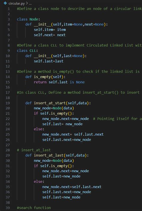 circular linked list implementation in python