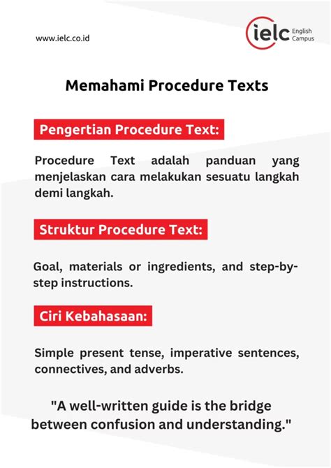 ciri ciri procedure text adalah
