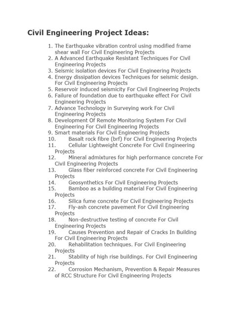 civil engineering project topics pdf