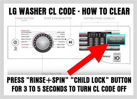 cl error code in lg front load washing machine