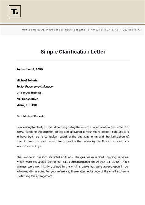 Surat Pernyataan Klarifikasi Masalah