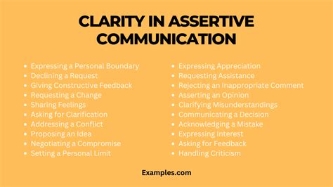 clarity in communication examples
