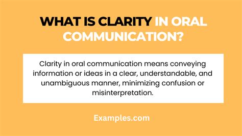 clarity meaning in communication examples
