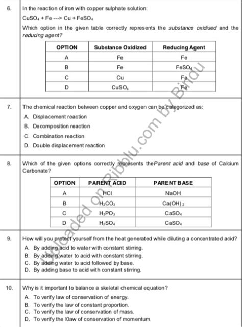 class 10 science multiple choice questions with answers pdf download