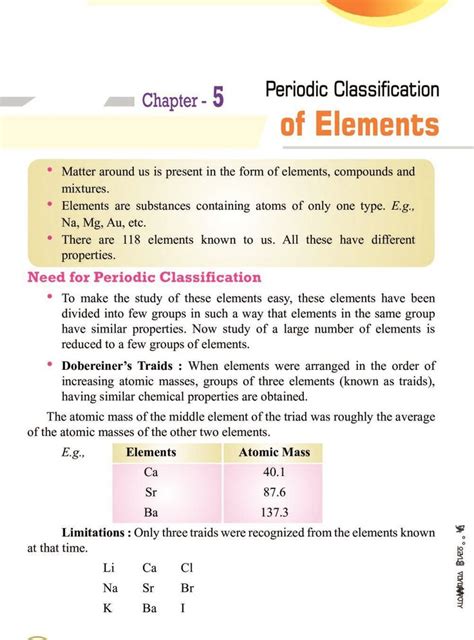 class 10 science periodic classification of elements important questions