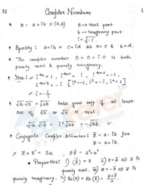 class 12 complex number notes