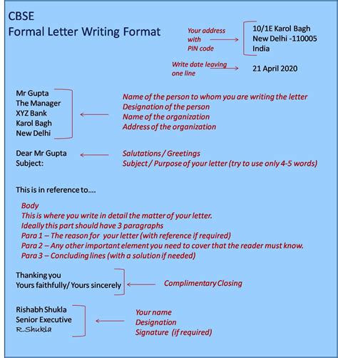 class 12 formal letter writing format cbse 2024