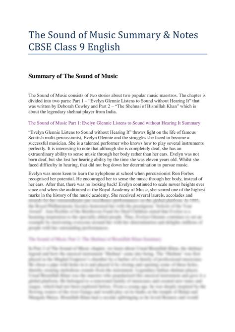 class 9 cbse english summary