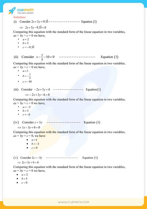 class 9 chapter 4 linear equation in two variables exercise 4.1