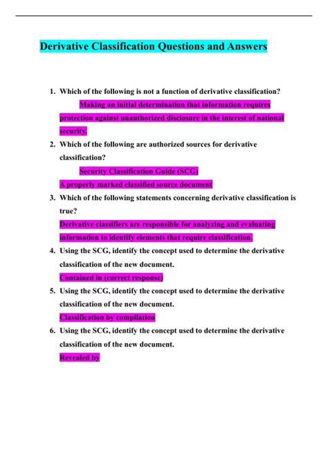 classification questions with answers