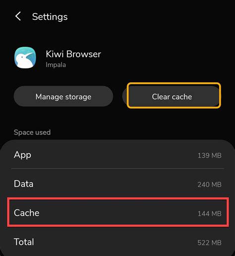 clear cache and data android