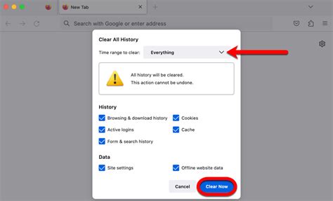 clear cache in firefox windows 10