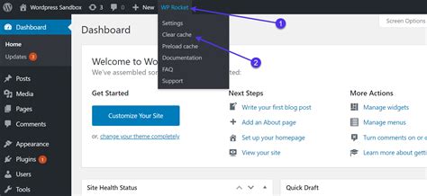 clear cache wordpress
