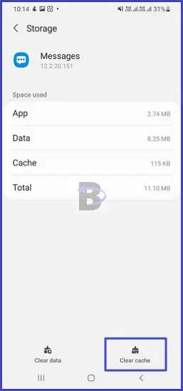 clear messaging app cache