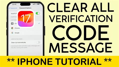 clear verification code text message iphone