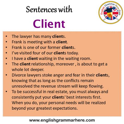 client example sentence