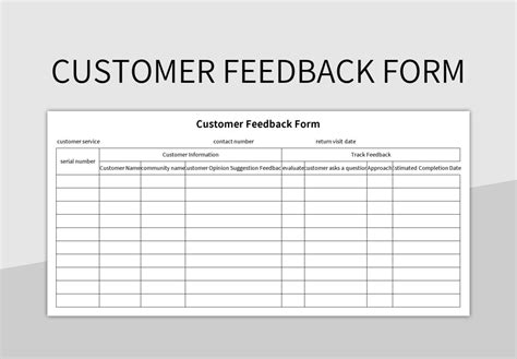 client feedback template excel