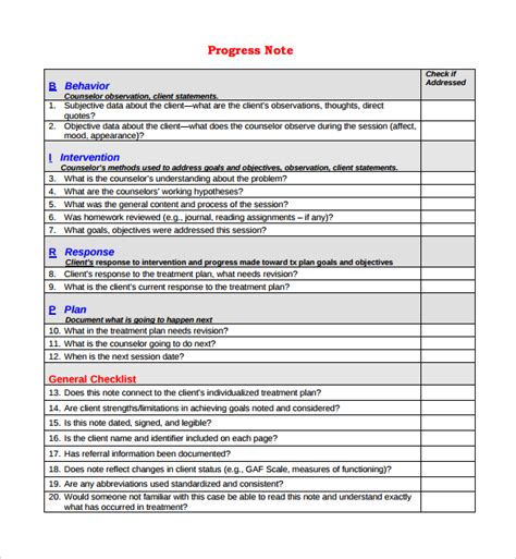client progress notes sample pdf