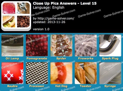 Close Up Pics Level 15 Walkthrough