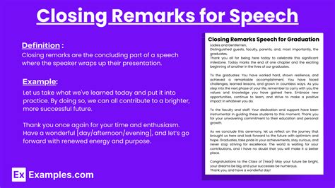 closing remarks introduction sample