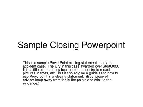 closing statement examples for presentation