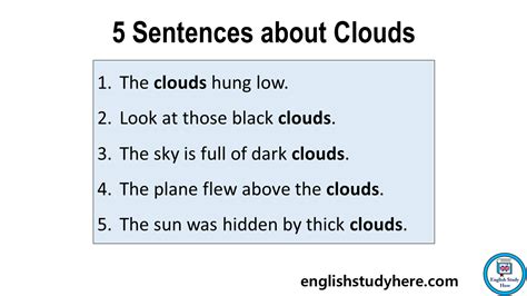 cloud make sentence for class 3
