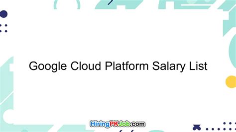 cloud program manager google salary