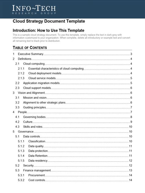 cloud strategy document template
