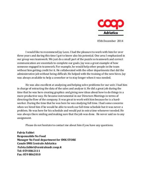 Types of Co-op Letter of Recommendation
