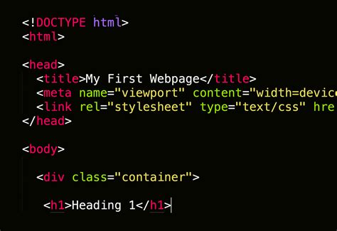 code for creating a web page using html and css
