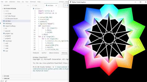 code for star in python turtle