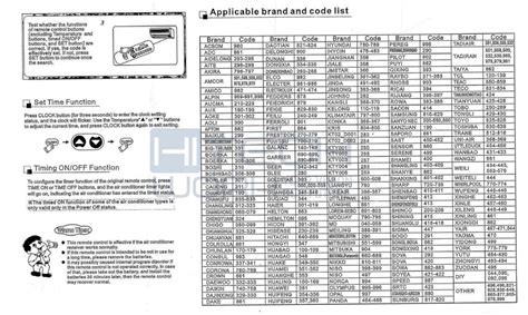 code list for ge universal remote