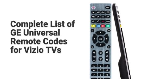 code list for vizio tv