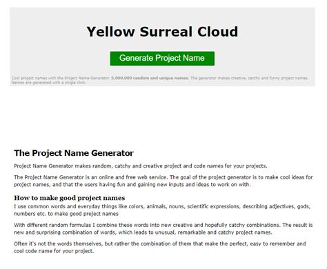 code name generator for project