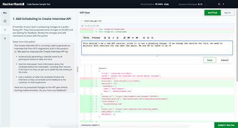 code review interview examples