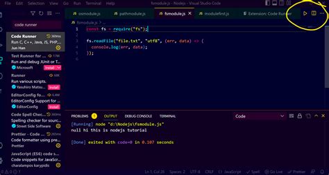 code runner in visual studio code