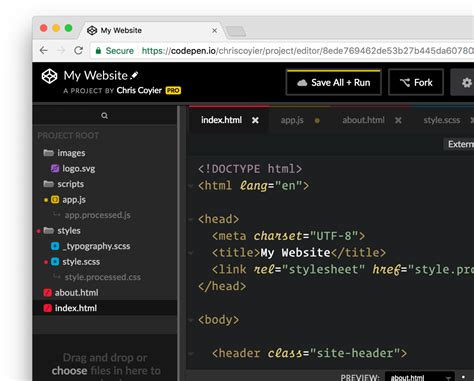 codepen html example