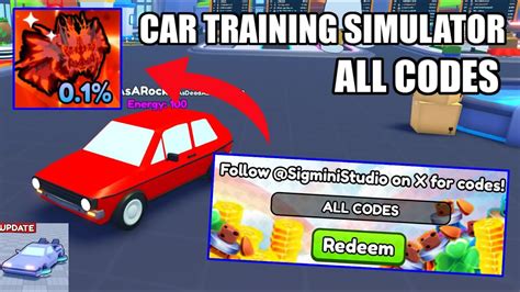 codes for car training simulator in roblox