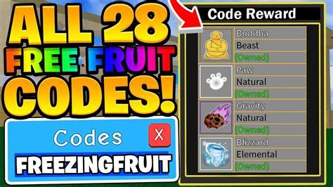 codes in roblox blox fruit