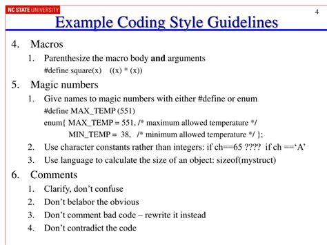 coding standards examples