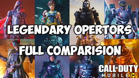 codm legendary characters list