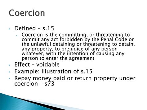 coercion example in business law