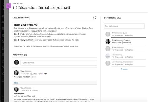 college discussion board introduction example