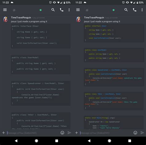 color code block discord
